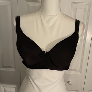 Sofra Black Full-Coverage Bra with Molded Cups